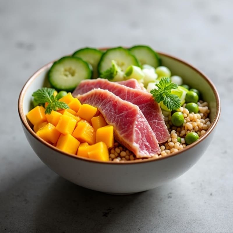 Fresh Ahi Tuna Poke Bowl with Mango