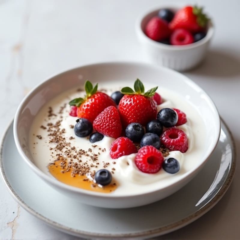 Silky Greek Yogurt Protein Pudding with Berries
