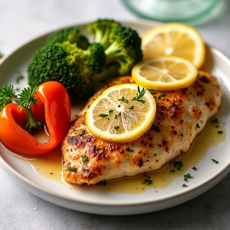 Crispy Sheet Pan Lemon Herb Chicken with Roasted Broccoli and Bell Peppers