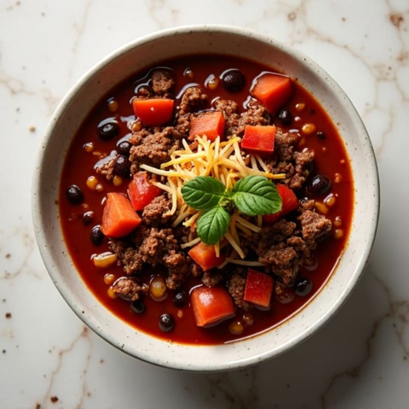 Velvety Beef and Black Bean Chili with Dark Cocoa and Spices