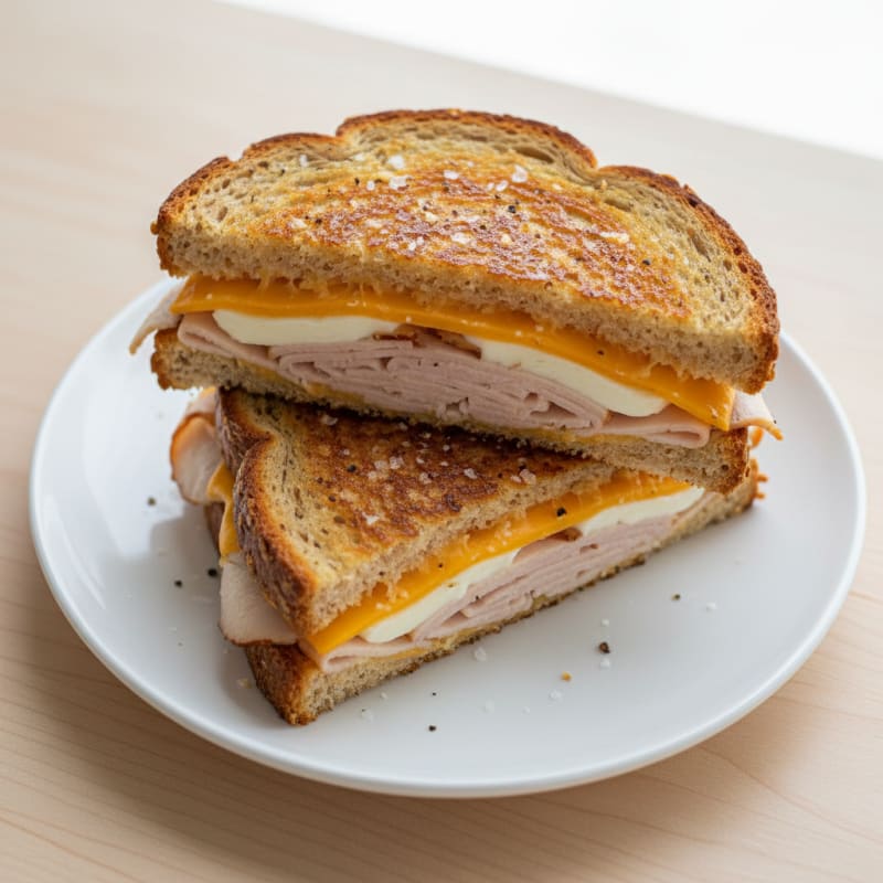 Golden Triple-Decker Grilled Cheese