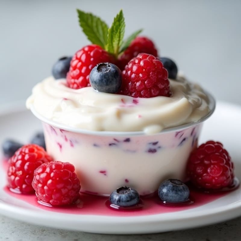 Creamy Greek Yogurt Protein Pudding with Mixed Berries