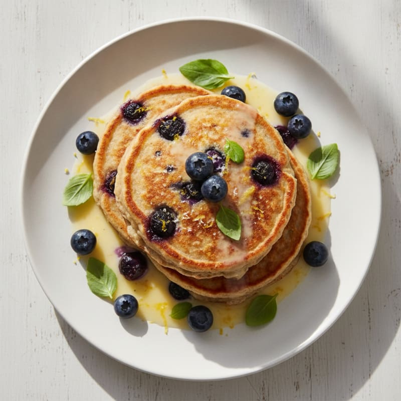 Blueberry Ricotta Pancakes with Lemon Zest