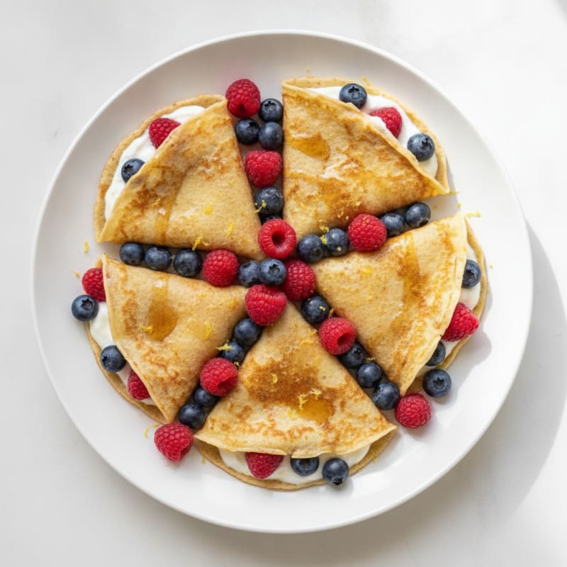Classic Thin Crepes with Berries