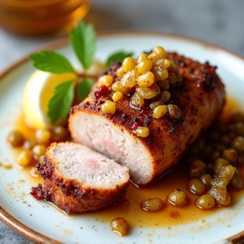 Crispy Roasted Pork with Tangy Onion-Chili Relish