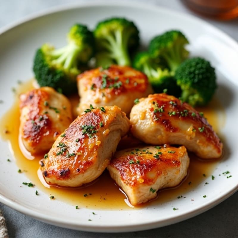 Crispy Honey Garlic Chicken with Roasted Broccoli
