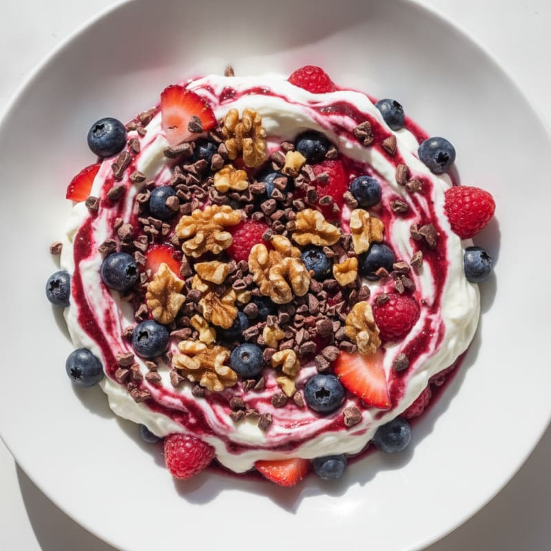Silky Greek Yogurt Protein Mousse with Berries