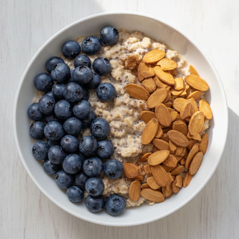 Blueberry Almond Protein Overnight Oats