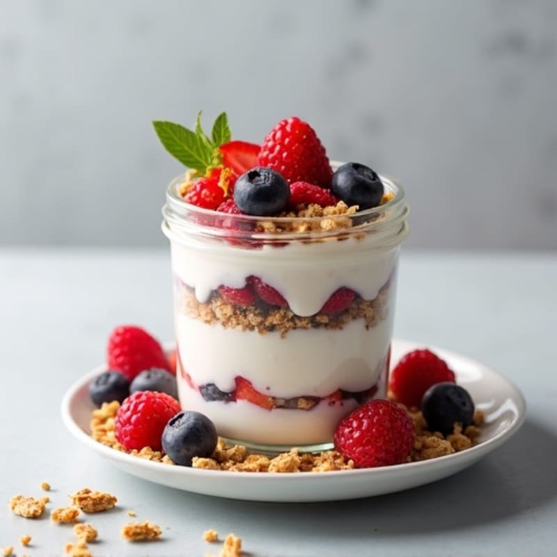 Creamy Greek Yogurt Parfait with Protein Granola and Berries