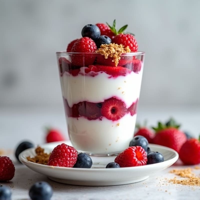 Greek Yogurt Protein Parfait with Mixed Berries