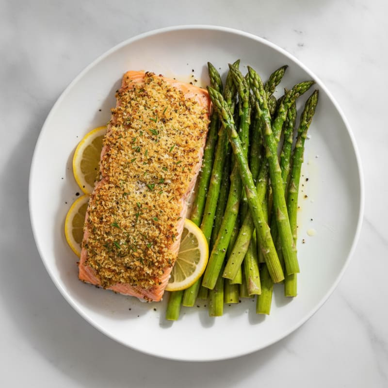 Herb-Crusted Salmon with Roasted Asparagus