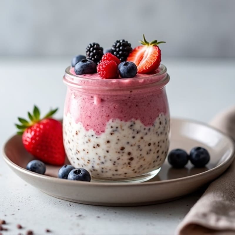 Creamy Berry Chia Overnight Oats