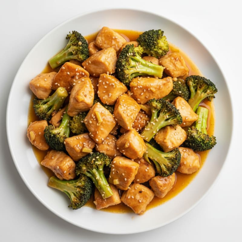 Orange Glazed Chicken and Broccoli