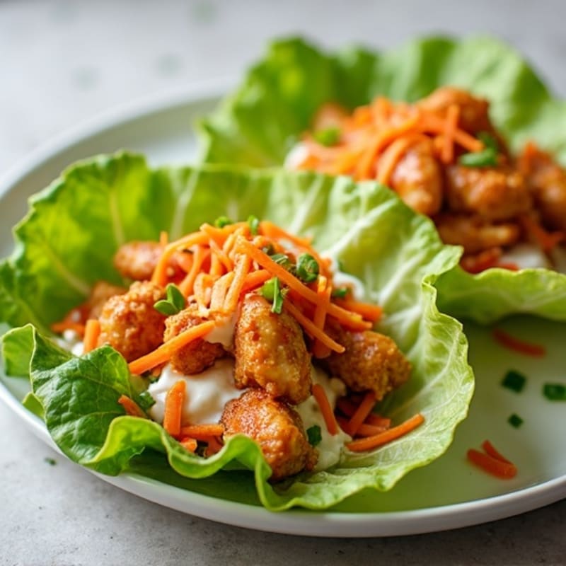 Crispy Buffalo Chicken Lettuce Wrap