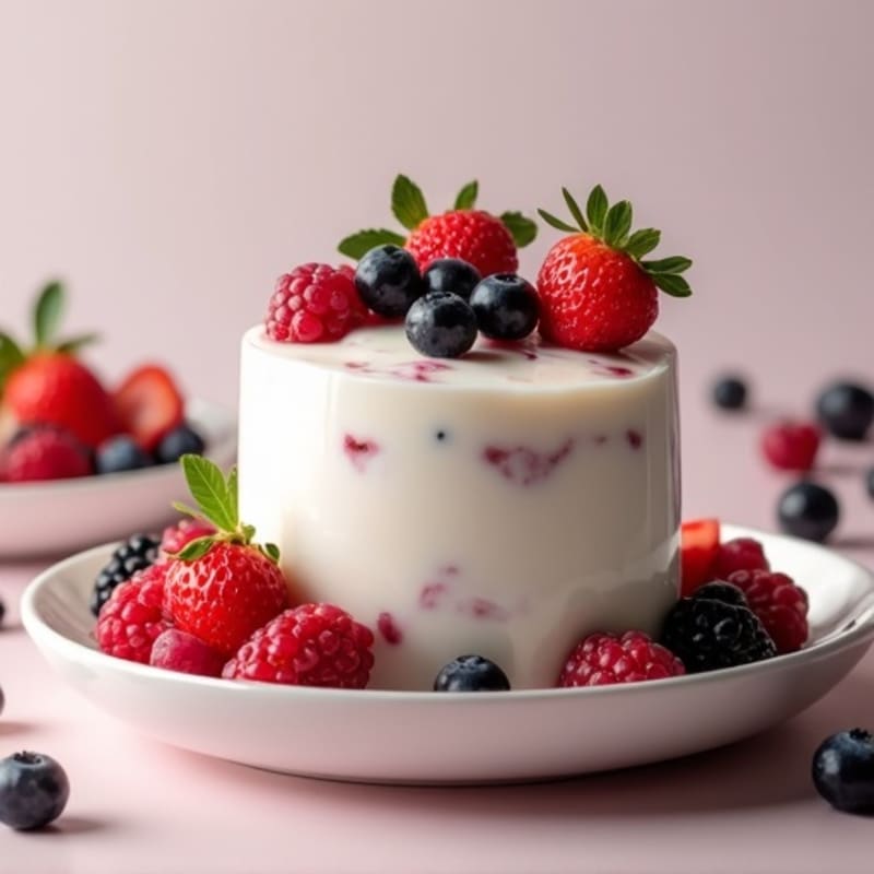 Silky Vanilla Protein Yogurt with Mixed Berries