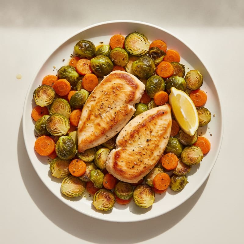 Pan-Seared Chicken with Roasted Vegetables