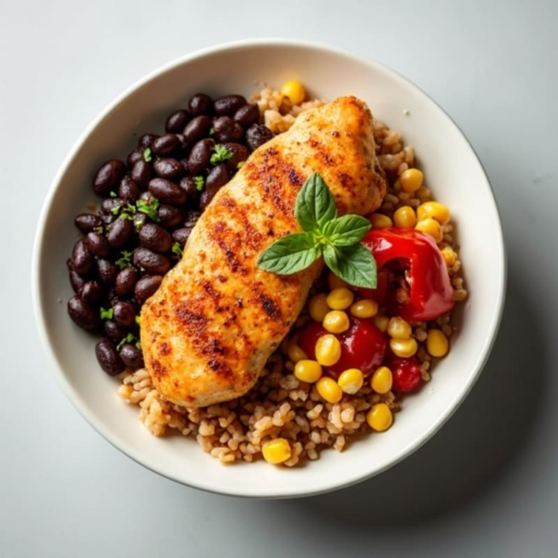Chili-Lime Chicken with Black Bean and Corn Rice Bowl