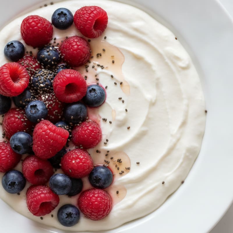 Silky Greek Yogurt Protein Pudding with Mixed Berries