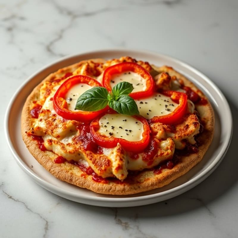 Crispy Chicken Pizza Skillet with Roasted Bell Peppers