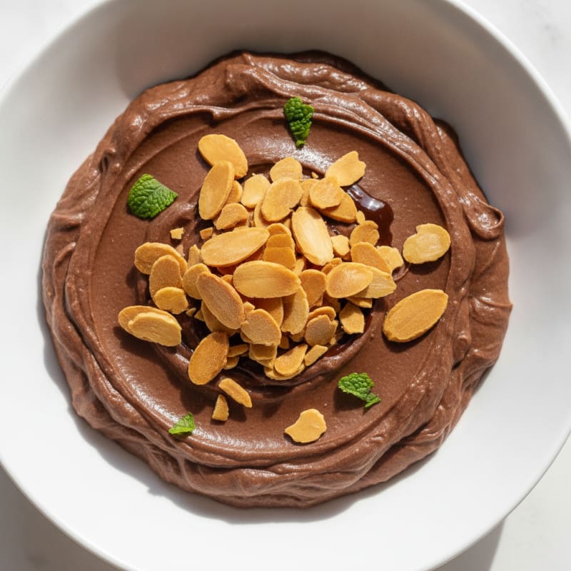 Silky Chocolate Protein Pudding with Almonds