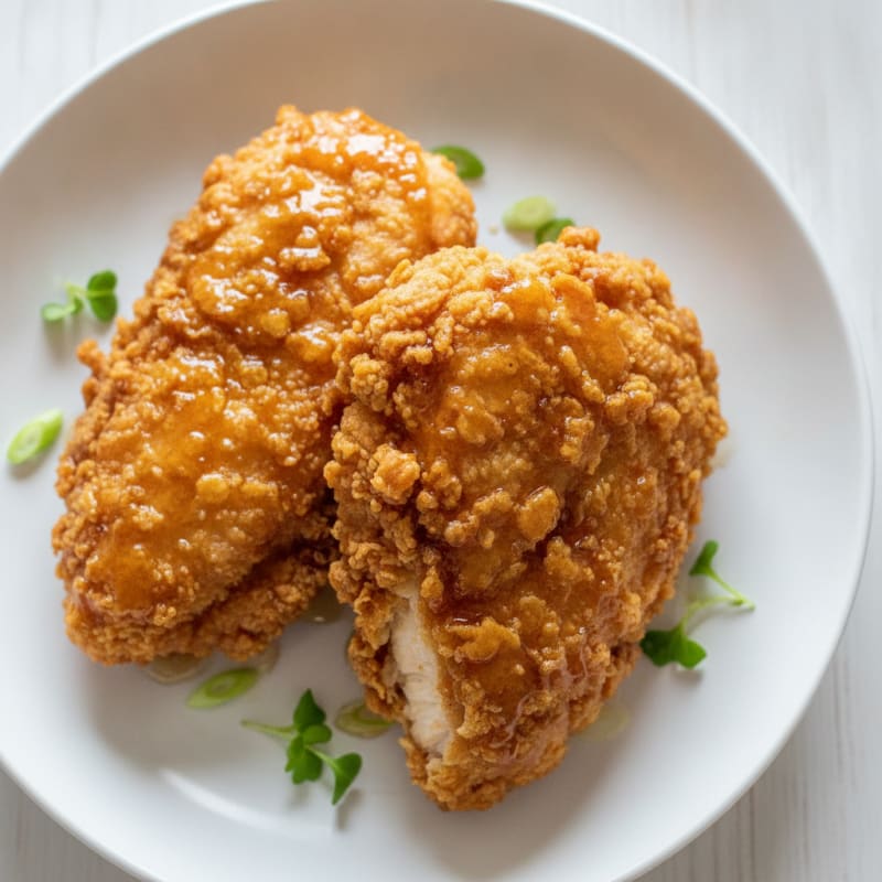 Crispy Buttermilk Fried Chicken with Honey Glaze
