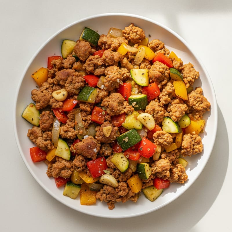 Zesty Ground Turkey and Summer Vegetable Skillet