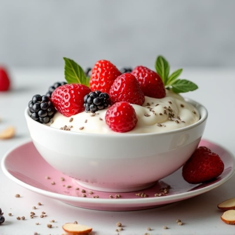 Silky Vanilla Protein Yogurt with Berries