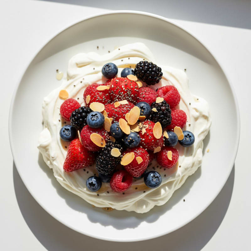 Silky Greek Yogurt Protein Mousse with Mixed Berries