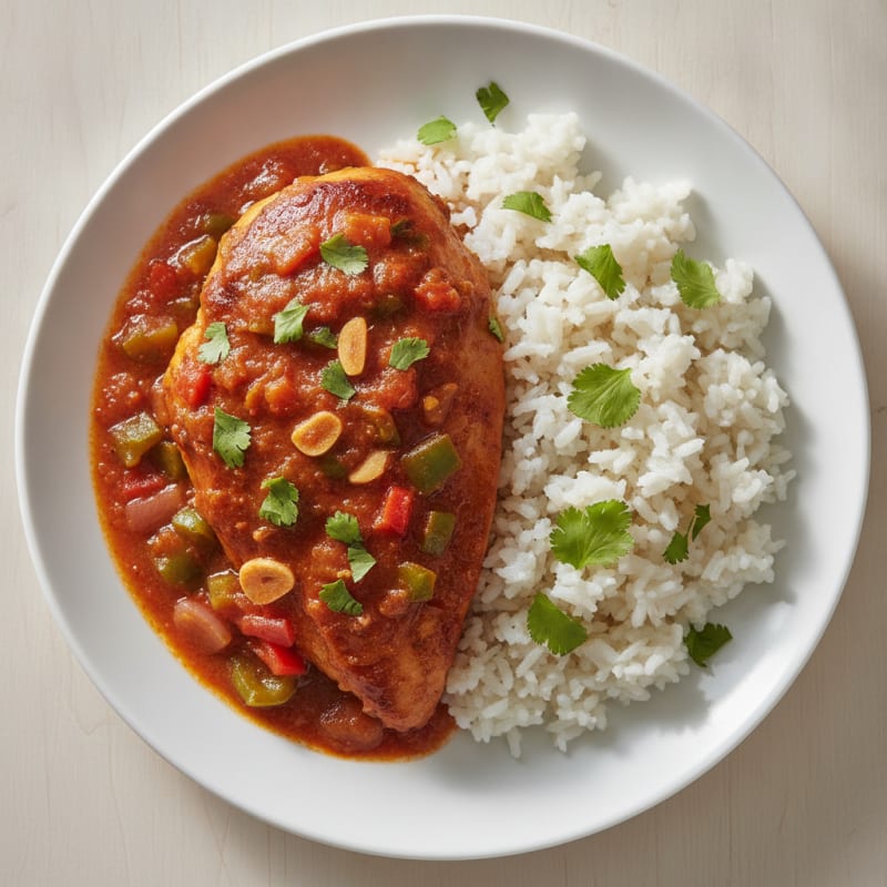 Dominican Braised Chicken with Rice