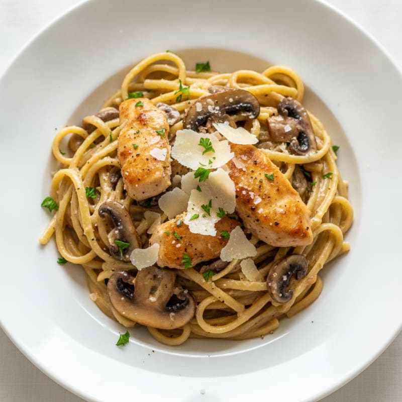Truffle Mushroom Linguine with Parmesan