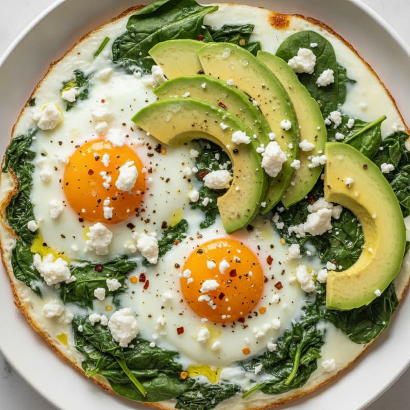 Baked Eggs with Avocado and Feta