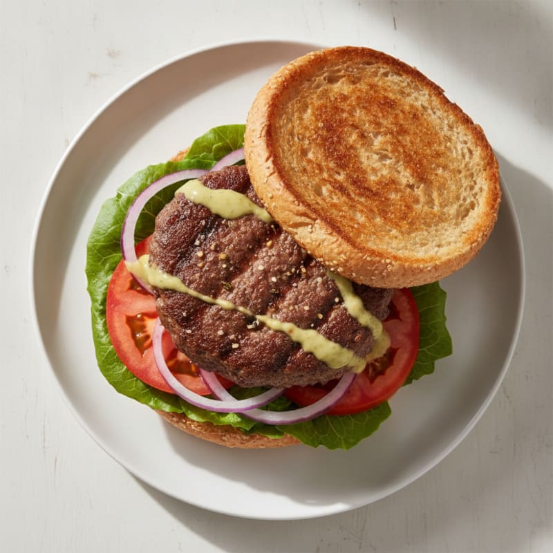Classic Beef Burger with Toasted Bun