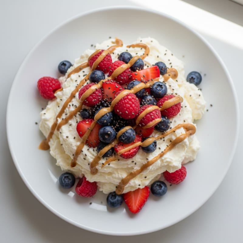 Silky Greek Yogurt Protein Mousse with Mixed Berries