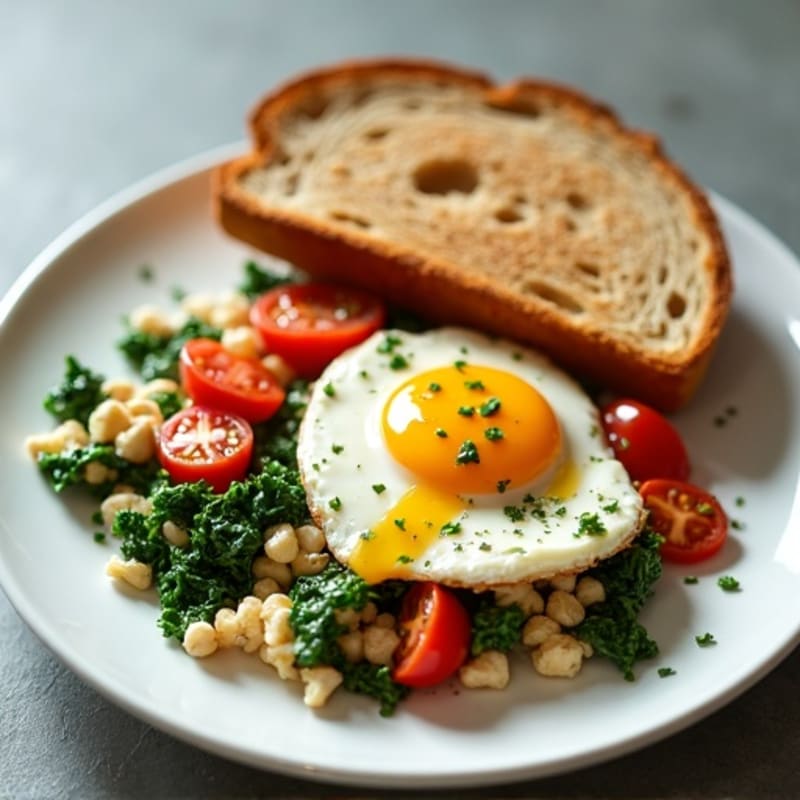 Cottage Cheese Scramble with Spinach and Cherry Tomatoes