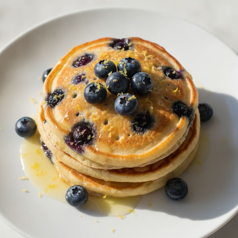 Blueberry Ricotta Pancakes with Lemon Zest