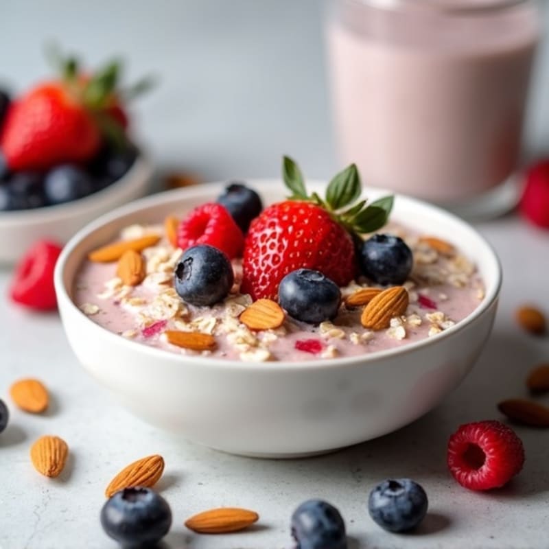 Creamy Protein Oatmeal with Berries and Nuts