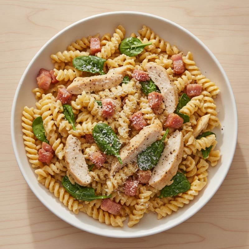 High-Protein Chickpea Pasta Carbonara