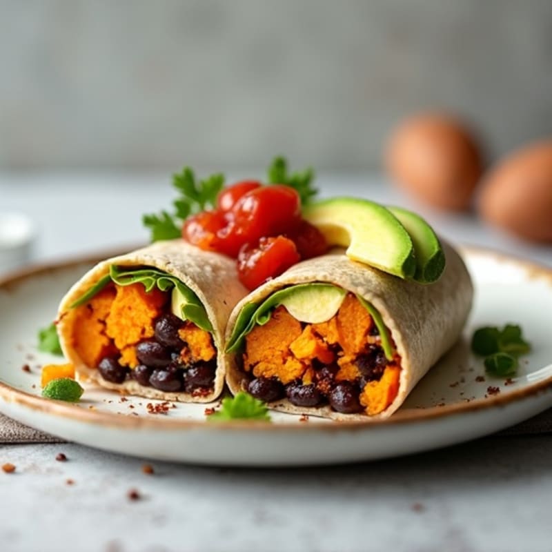 Protein-Packed Sweet Potato Black Bean Breakfast Burrito