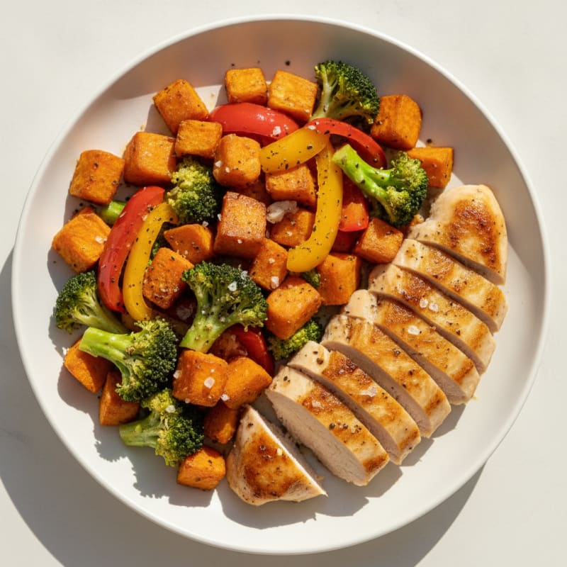 Pan-Seared Chicken with Roasted Vegetables