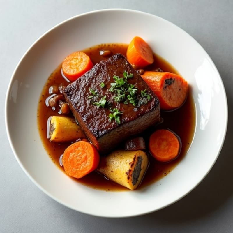 Tender Slow-Braised Short Ribs with Roasted Root Vegetables