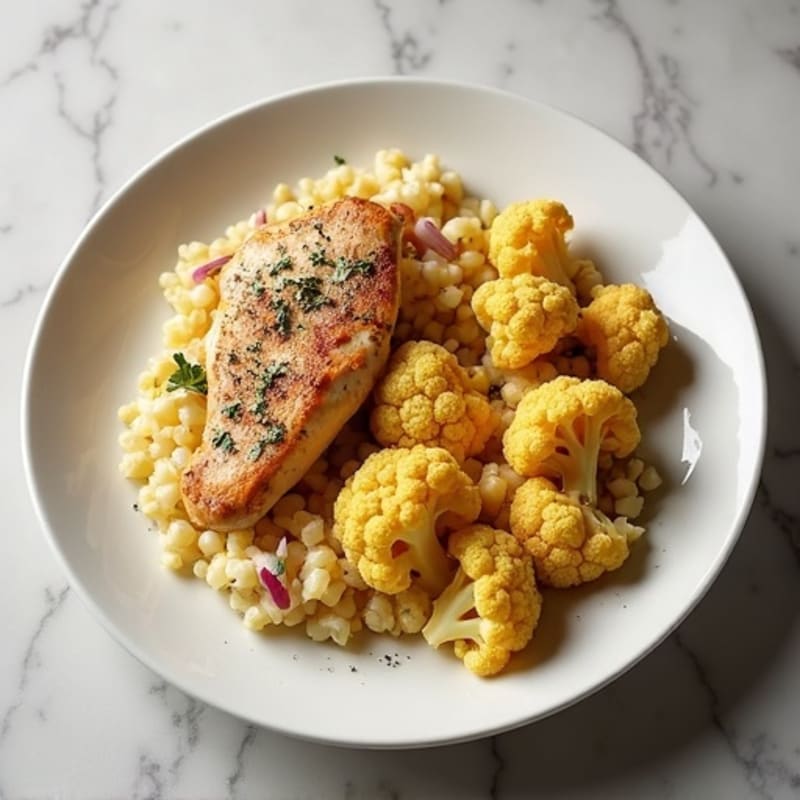 Creamy Coconut Spiced Chicken with Roasted Cauliflower
