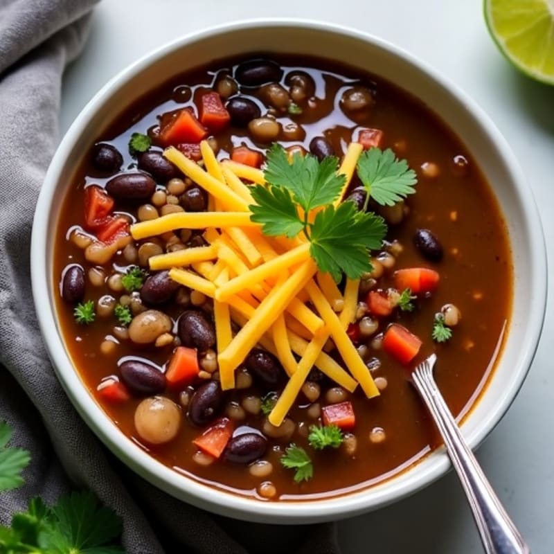 Hearty Black Bean Soup with Fresh Cilantro