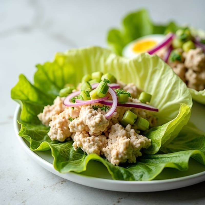 Creamy Tuna Salad Lettuce Wraps