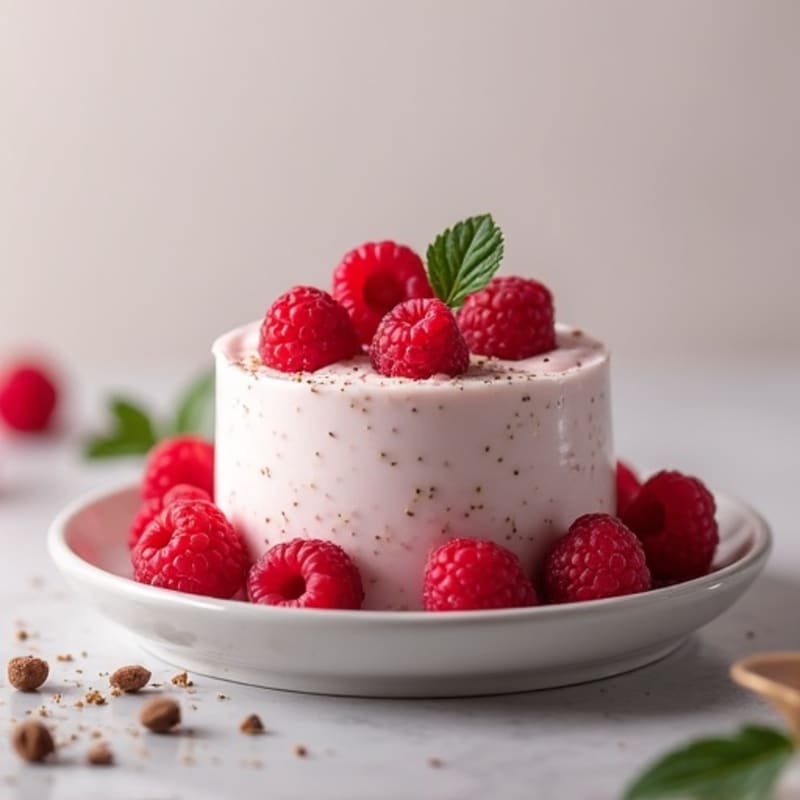 Protein-Packed Greek Yogurt Mousse with Fresh Raspberries