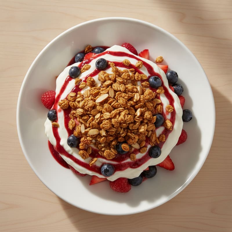 Greek Yogurt Protein Parfait with Mixed Berries
