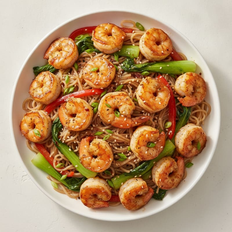 Garlic Shrimp with Rice Noodles