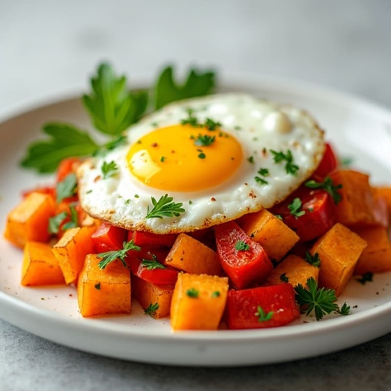 Egg and Sweet Potato Hash with Fresh Herbs