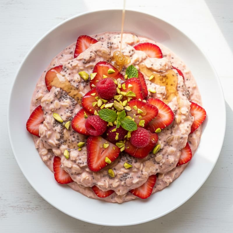 Creamy Strawberry Shortcake Overnight Oats