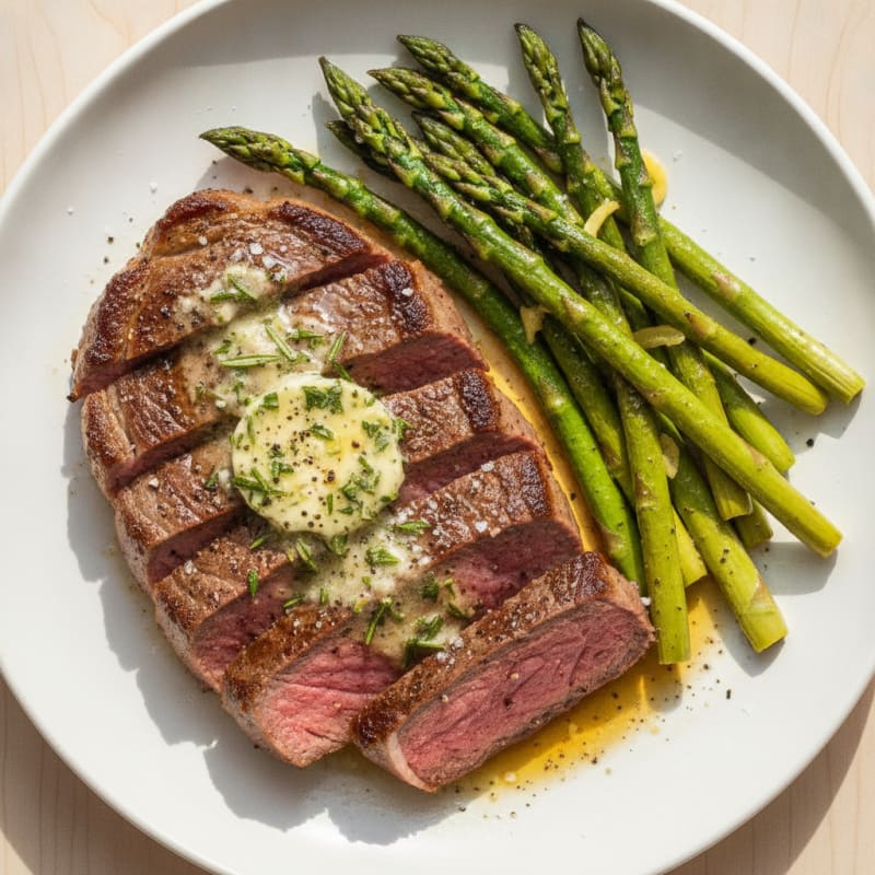 Pan-Seared Steak with Garlic Herb Butter