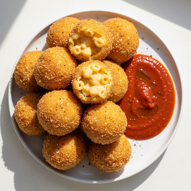 Deep-Fried Mac & Cheese Balls with Marinara